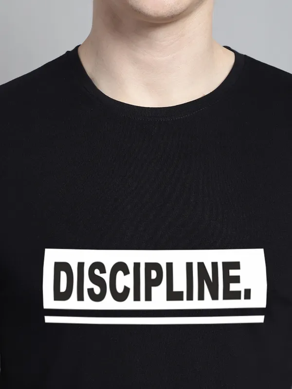 Black_Cotton_Discipline_Print_Round_Neck_T-Shirt_For_Men