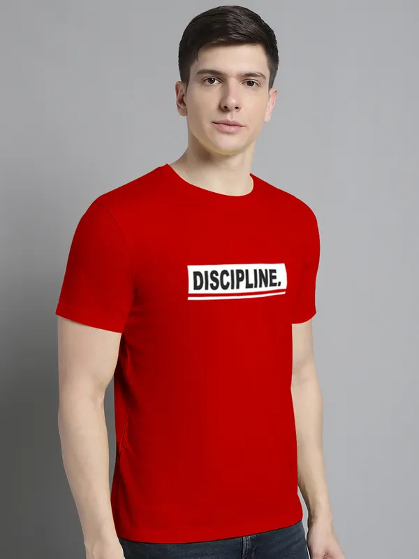 Red_Cotton_Discipline_Print_Round_Neck_T-Shirt_For_Men