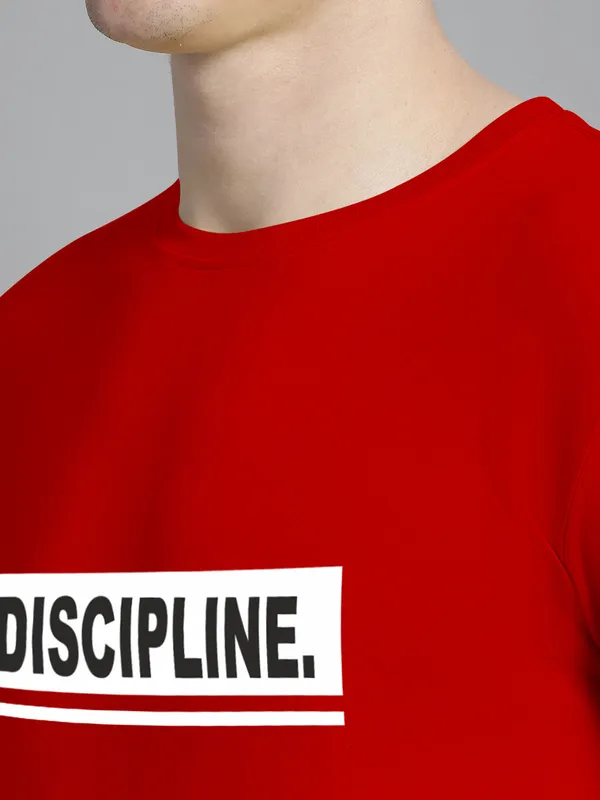 Red_Cotton_Discipline_Print_Round_Neck_T-Shirt_For_Men
