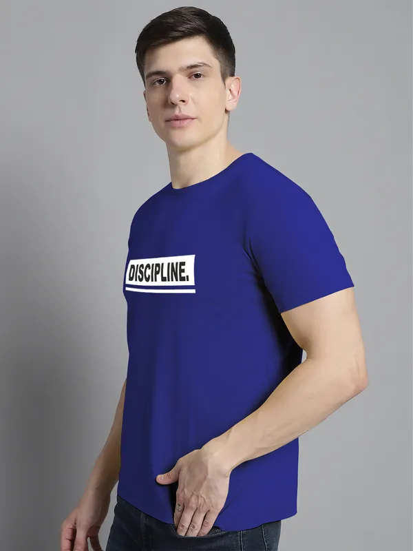 Blue_Cotton_Discipline_Print_Round_Neck_T-Shirt_For_Men