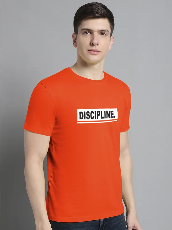 Orange_Cotton_Discipline_Print_Round_Neck_T-Shirt_For_Men