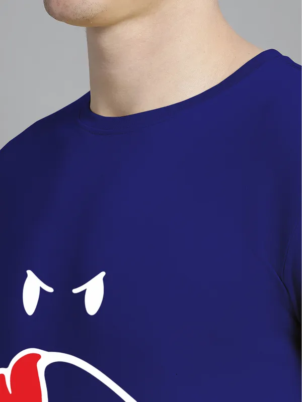 Blue_Cotton_Imoji_Print_Round_Neck_T-Shirt_For_Men