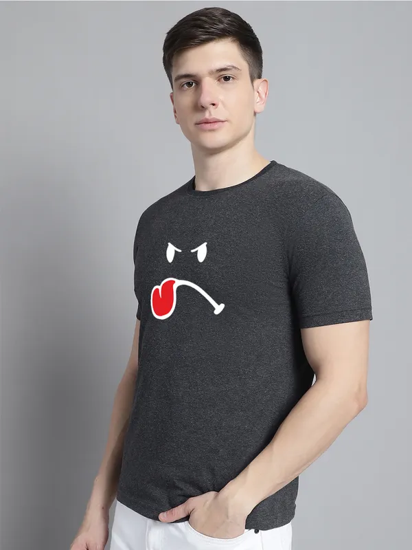 Grey_Cotton_Imoji_Print_Round_Neck_T-Shirt_For_Men