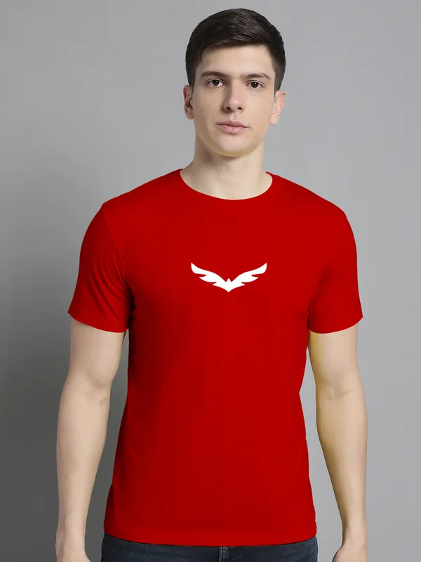 Pack_of_2_Dark_Grey_&_Red_Cotton_Rib_Trimmed_Neckline_Printed_T-Shirt_For_Men