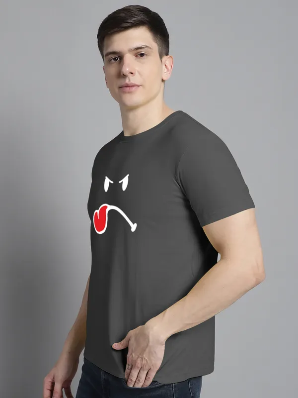 Grey_Cotton_Imoji_Print_Round_Neck_T-Shirt_For_Men