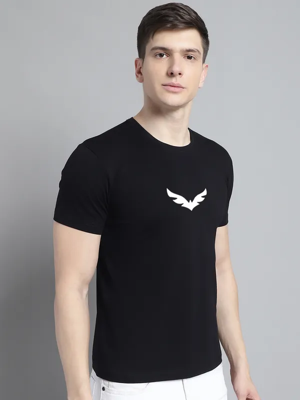 Black_Cotton_Bat_Print_Round_Neck_T-Shirt_For_Men