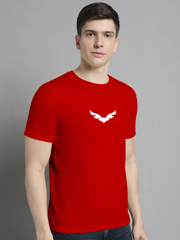 Red_Cotton_Bat_Print_Round_Neck_T-Shirt_For_Men