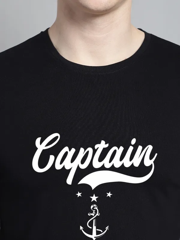 Black_Cotton_Captain_Print_Round_Neck_T-Shirt_For_Men