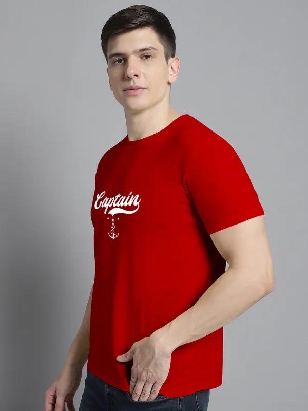 Red_Cotton_Captain_Print_Round_Neck_T-Shirt_For_Men