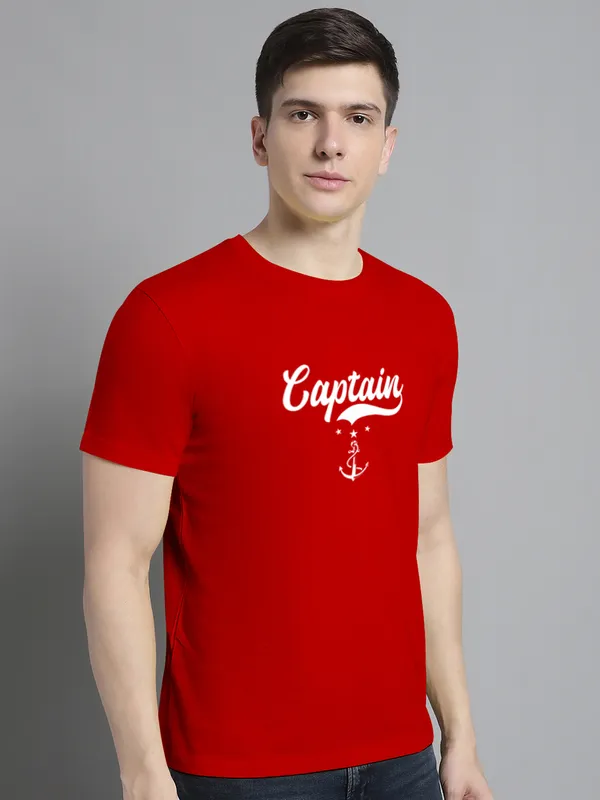 Red_Cotton_Captain_Print_Round_Neck_T-Shirt_For_Men
