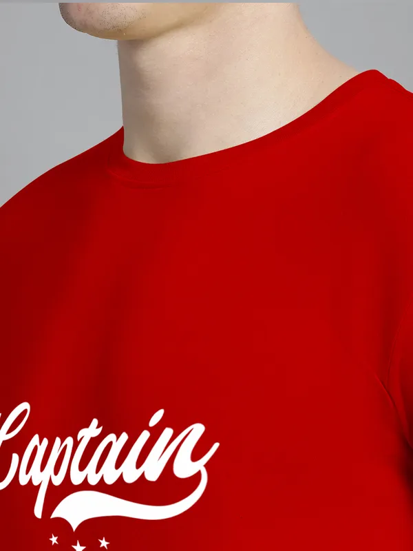 Red_Cotton_Captain_Print_Round_Neck_T-Shirt_For_Men