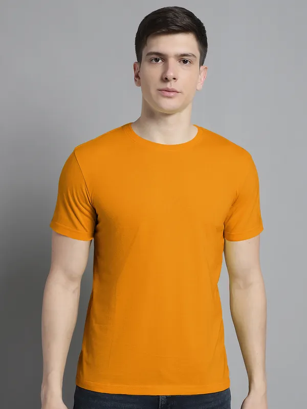 Pack_of_2_Black_&_Mustard_Cotton_Round_Neck_T-Shirt_For_Men