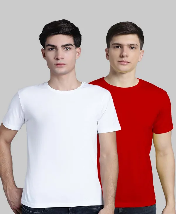 Pack_of_2_White_&_Red_Cotton_Round_Neck_T-Shirt_For_Men