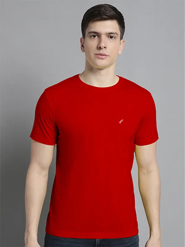 Pack_of_2_Red_&_Yellow_Cotton_Round_Neck_T-Shirt_For_Men