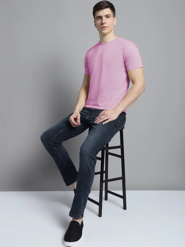 Pack_of_2_Yellow_&_Purple_Cotton_Round_Neck_T-Shirt_For_Men