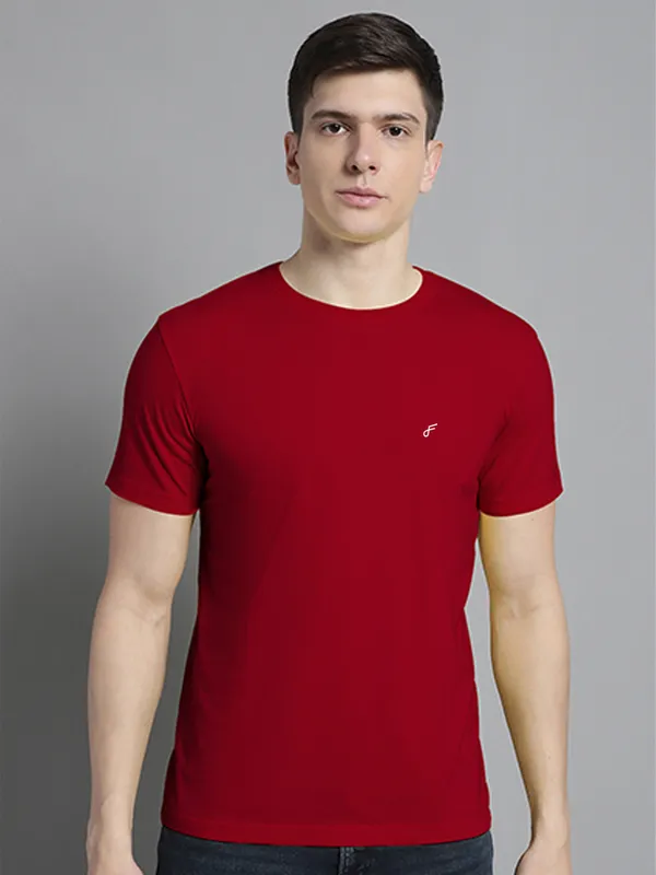 Pack_of_2_Maroon_&_Navy_Blue_Cotton_Round_Neck_T-Shirt_For_Men