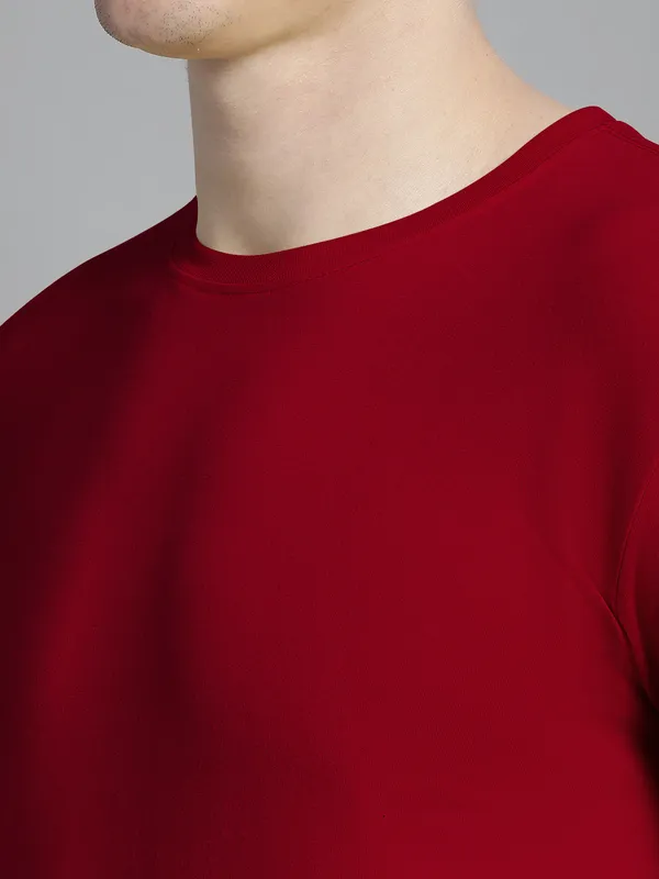 Pack_of_2_Maroon_&_Sea_Green_Cotton_Round_Neck_T-Shirt_For_Men