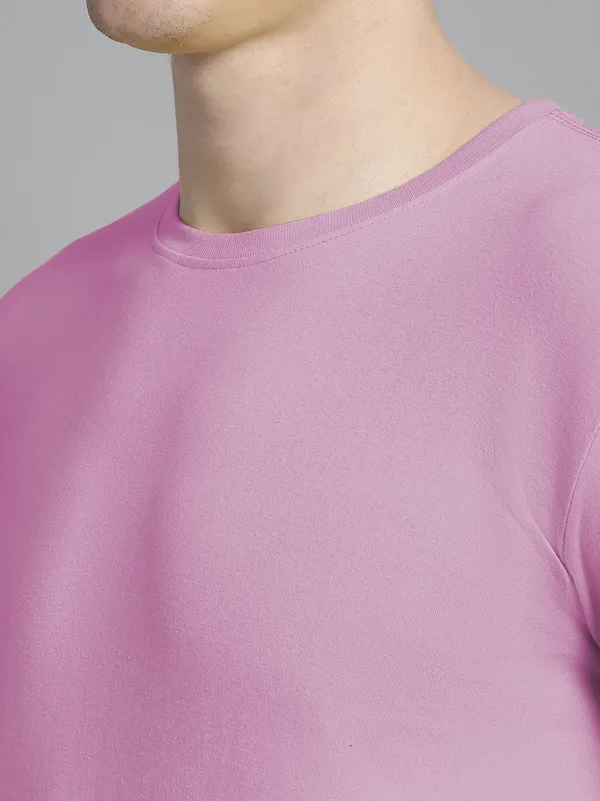 Pack_of_2_Purple_&_Turquoise_Blue_Cotton_Round_Neck_T-Shirt_For_Men