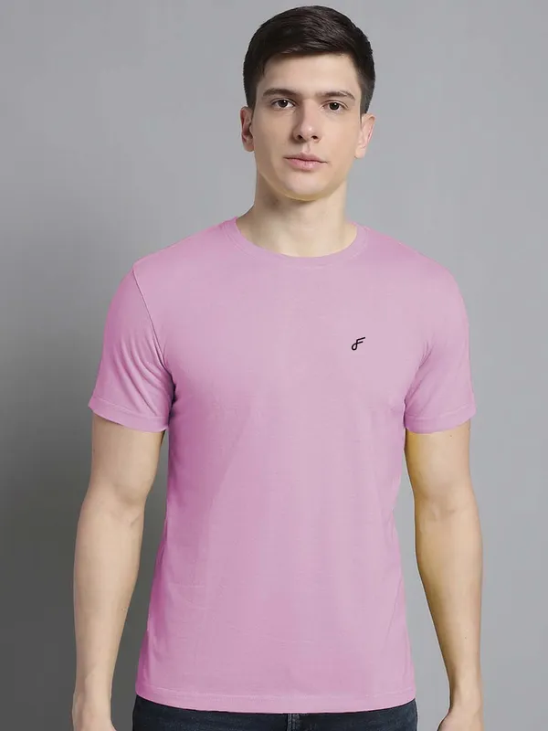 Pack_of_2_Purple_&_Sea_Green_Cotton_Round_Neck_T-Shirt_For_Men