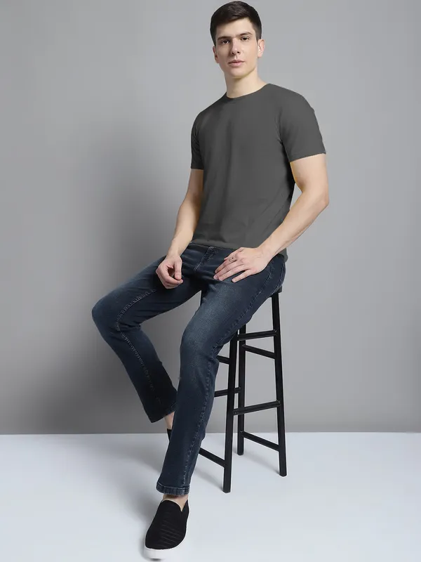 Pack_of_2_Purple_&_Solid_Grey_Cotton_Round_Neck_T-Shirt_For_Men