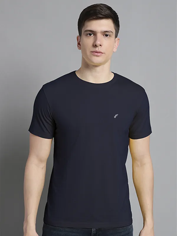 Pack_of_2_Navy_Blue_&_Sea_Green_Cotton_Round_Neck_T-Shirt_For_Men
