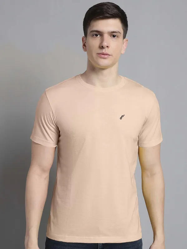 Pack_of_2_Coral_&_Sea_Green_Cotton_Round_Neck_T-Shirt_For_Men