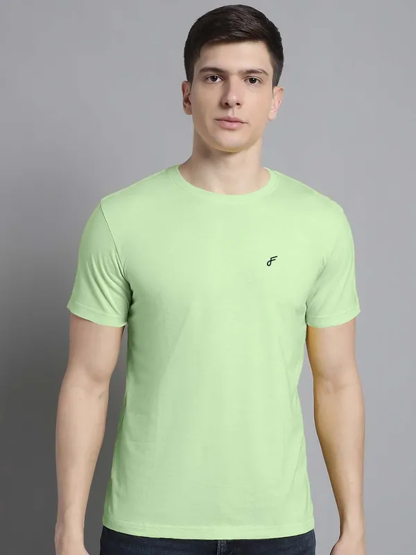 Pack_of_2_Sea_Green_&_Olive_Green_Cotton_Round_Neck_T-Shirt_For_Men