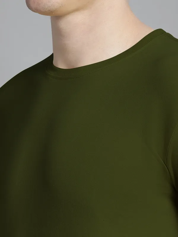 Pack_of_2_Olive_Green_&_Grey_Cotton_Round_Neck_T-Shirt_For_Men