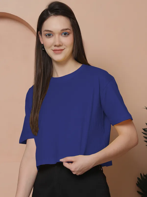 Women_Blue_Oversized_Cotton_Tshirt