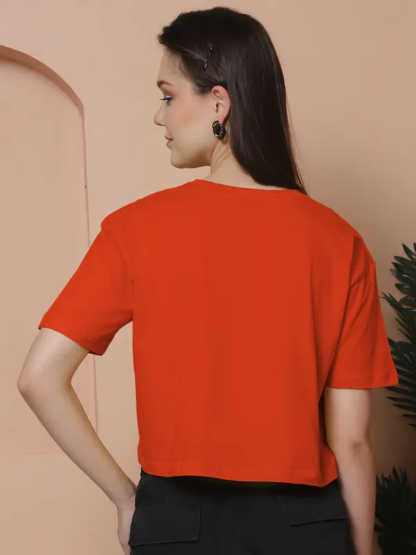 Women_Orange_Oversized_Cotton_Tshirt