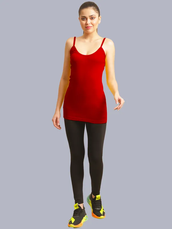 Red_Cotton_Rib_Camisole_For_Women