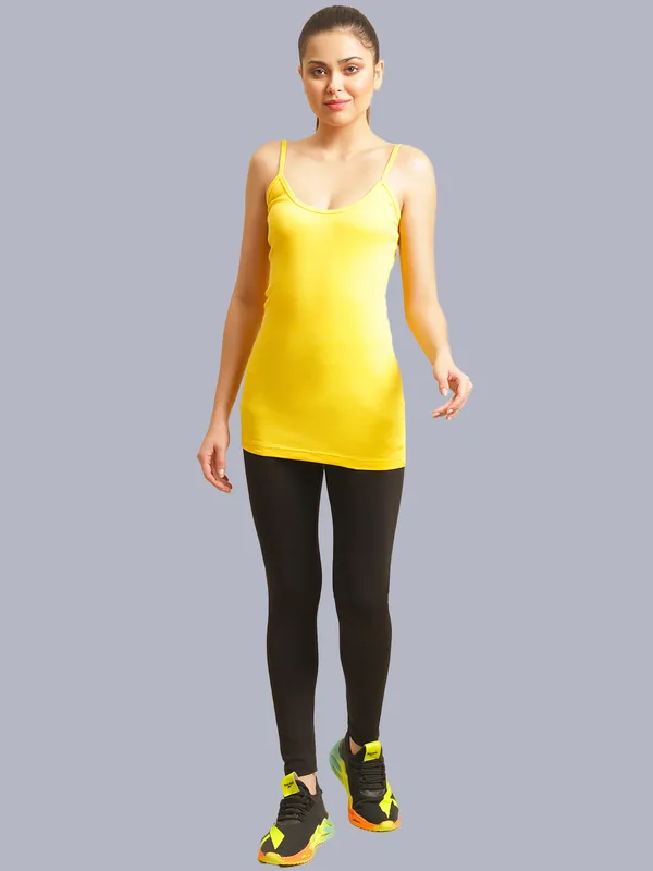Yellow_Cotton_Rib_Camisole_For_Women