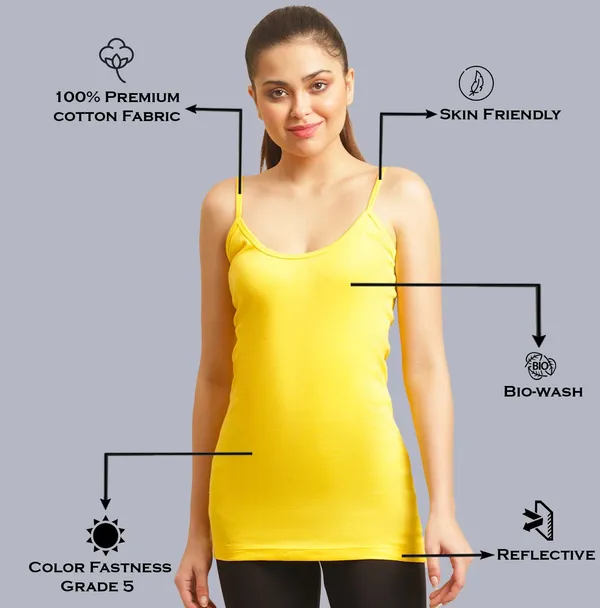 Yellow_Cotton_Rib_Camisole_For_Women