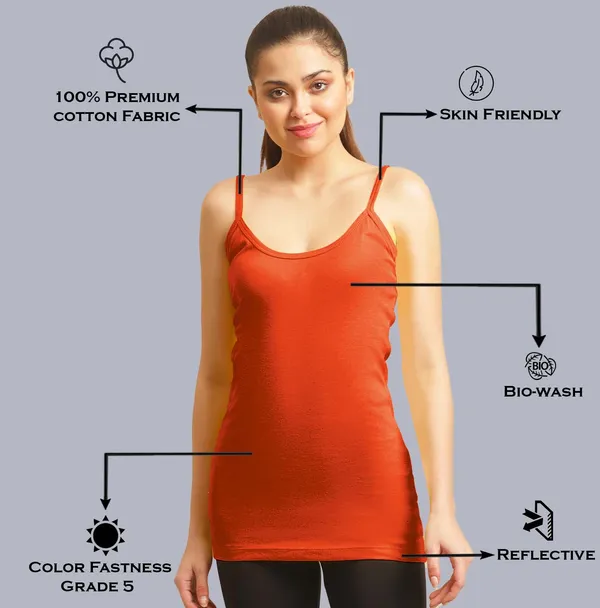 Orange_Cotton_Rib_Camisole_For_Women