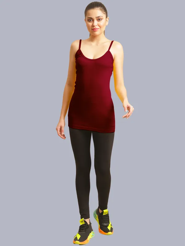 Maroon_Cotton_Rib_Camisole_For_Women