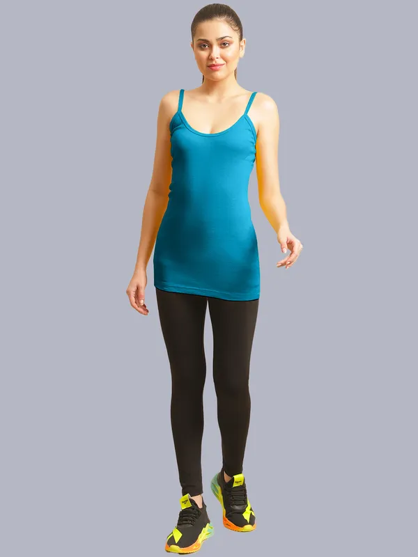 Turquoise_Blue_Cotton_Rib_Camisole_For_Women