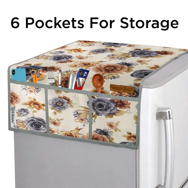3-Layered_Refrigerator/Fridge_Top_Cover_With_6_Utility_Pockets_(Material-Polyester,_Color-Gray,_Size-39x21_Inches)