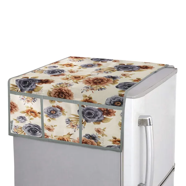 3-Layered_Refrigerator/Fridge_Top_Cover_With_6_Utility_Pockets_(Material-Polyester,_Color-Gray,_Size-39x21_Inches)