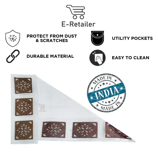 Refrigerator/Fridge_Top_Cover_With_6_Utility_Pockets_(Material-PVC,_Color-Transparent_Brown,_Size-39x22_Inches)