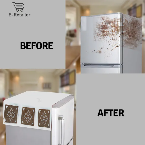 Refrigerator/Fridge_Top_Cover_With_6_Utility_Pockets_(Material-PVC,_Color-Transparent_Brown,_Size-39x22_Inches)