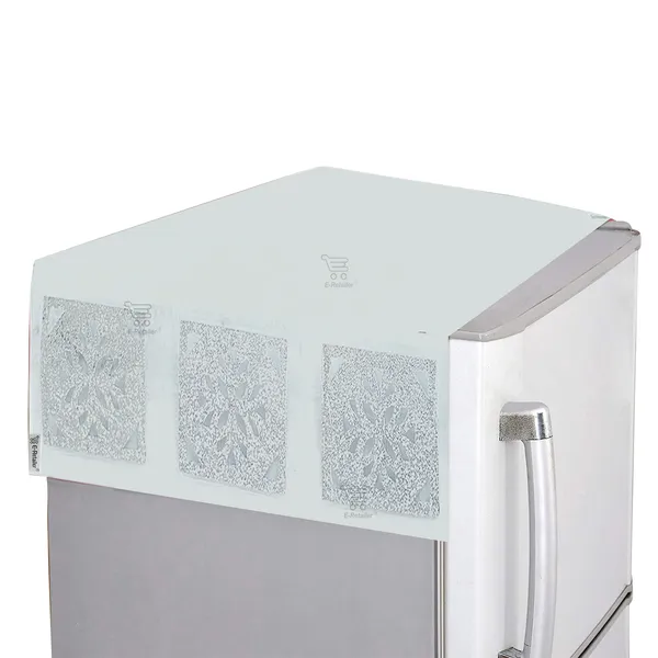 Refrigerator/Fridge_Top_Cover_With_6_Utility_Pockets_(Material-PVC,_Color-Transparent_Gray,_Size-39x22_Inches)