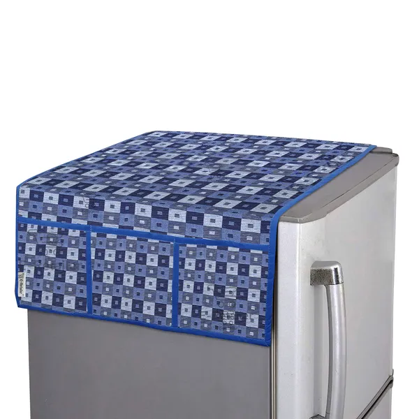 3-Layered_Refrigerator/Fridge_Top_Cover_With_6_Utility_Pockets_(Material-Cotridge,_Color-Blue,_Size-39x21_Inches)