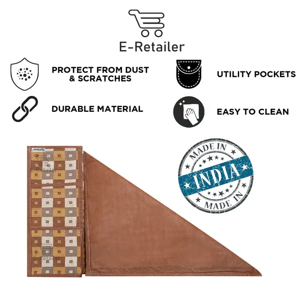 3-Layered_Refrigerator/Fridge_Top_Cover_With_6_Utility_Pockets_(Material-Cotridge,_Color-Brown,_Size-39x21_Inches)