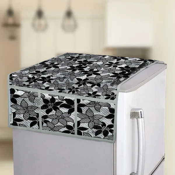 3-Layered_Refrigerator/Fridge_Top_Cover_With_6_Utility_Pockets_(Material-Velvet,_Color-Black,_Size-39x21_Inches)