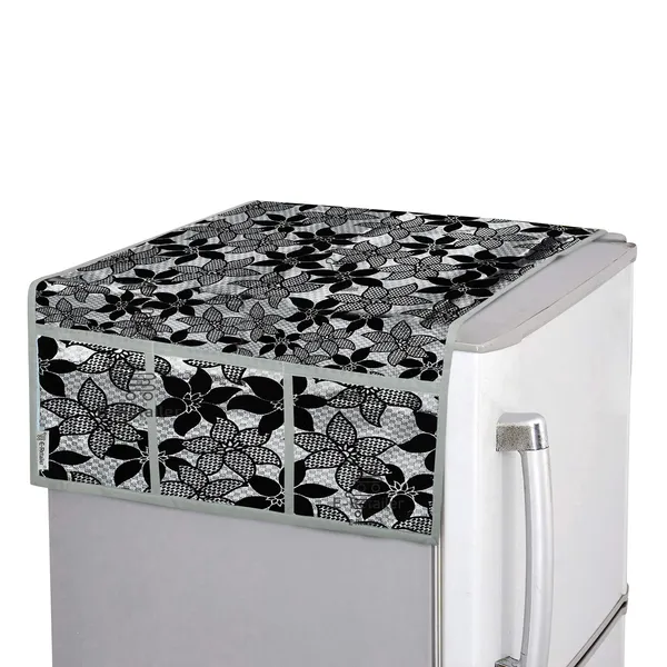 3-Layered_Refrigerator/Fridge_Top_Cover_With_6_Utility_Pockets_(Material-Velvet,_Color-Black,_Size-39x21_Inches)