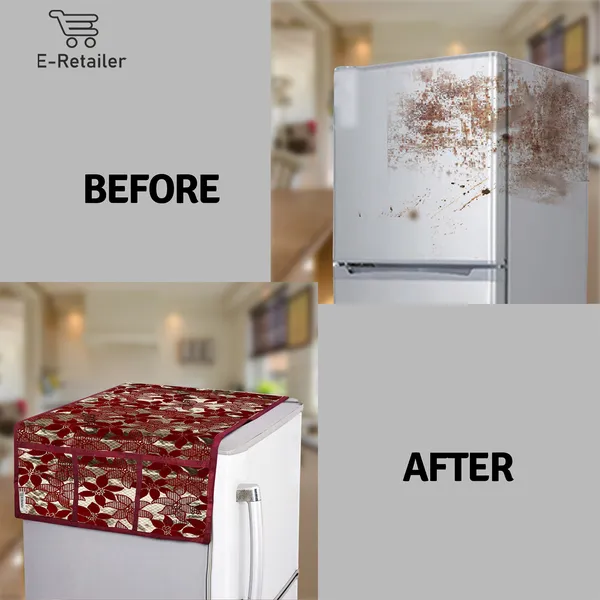 3-Layered_Refrigerator/Fridge_Top_Cover_With_6_Utility_Pockets_(Material-Velvet,_Color-Maroon,_Size-39x21_Inches)