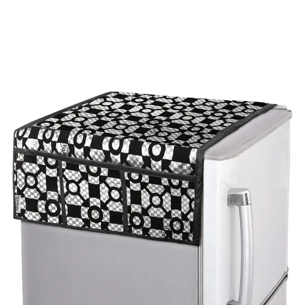 3-Layered_Refrigerator/Fridge_Top_Cover_With_6_Utility_Pockets_(Material-Velvet,_Color-Black,_Size-39x21_Inches)