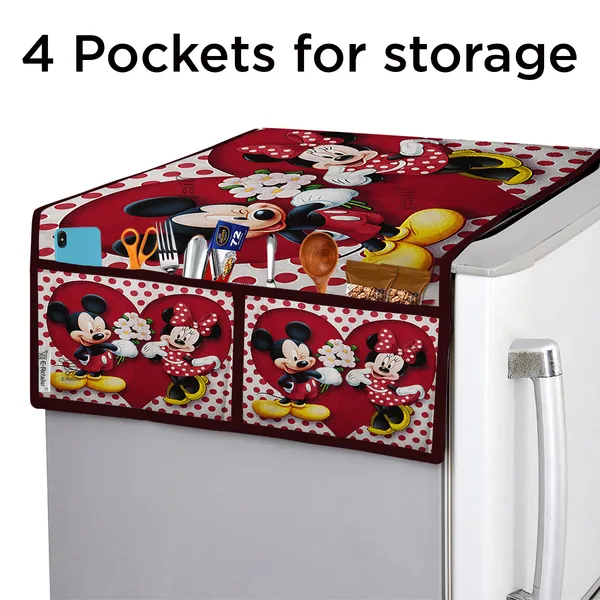3-Layered_Refrigerator/Fridge_Top_Cover_With_4_Utility_Pockets_(Material-Jute,_Color-Red,_Size-39x21_Inches)