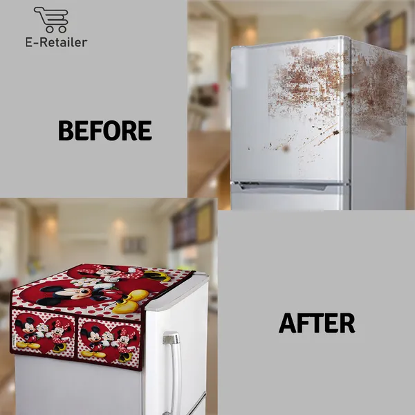 3-Layered_Refrigerator/Fridge_Top_Cover_With_4_Utility_Pockets_(Material-Jute,_Color-Red,_Size-39x21_Inches)