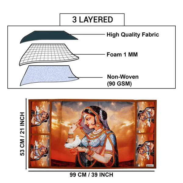 3-Layered_Refrigerator/Fridge_Top_Cover_With_4_Utility_Pockets_(Material-Jute,_Color-Multi,_Size-39x21_Inches)